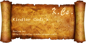 Kindler Csák névjegykártya